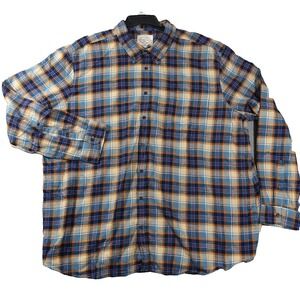 St Johns Bay Flannel Shirt Men Big Tall 4XLT Classic Fit Super Soft Chest Pocket